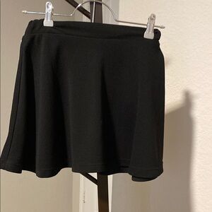 Black Skater Mini Skirt with Pleats